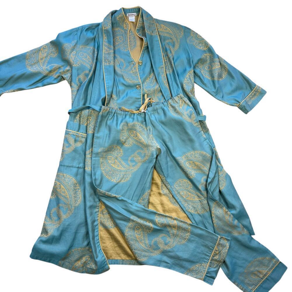 BedHead y2k Vintage Kimono Inspired Robe + Two Piece Pajama Set Small / Medium - Picture 9 of 15